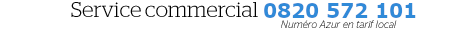 Service commercial 0820 572 101 Prix d'un appel local